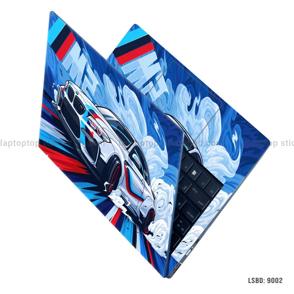 Premium BMW car laptop sticker skin – stylish and scratch-protective design