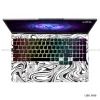 HP LOQ laptop skin sticker with black and white abstract swirl pattern – stylish premium laptop cover from LaptopStickerBD.