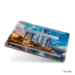 Laptop skin sticker featuring the Doha city skyline with modern skyscrapers, palm trees, and waterfront view - LSBD 9051