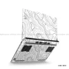 Minimalist black and white topographic line art laptop skin with contour map design - Model LSBD 9052