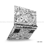 HP LOQ laptop skin sticker with black and white abstract swirl pattern – stylish premium laptop cover from LaptopStickerBD.