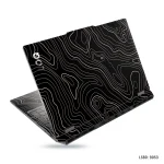 Black topographic line art laptop skin with contour map design – Model LSBD 9053