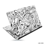 HP LOQ laptop skin sticker with black and white abstract swirl pattern – stylish premium laptop cover from LaptopStickerBD.