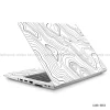 Minimalist black and white topographic line art laptop skin with contour map design - Model LSBD 9052