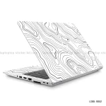 Minimalist black and white topographic line art laptop skin with contour map design - Model LSBD 9052