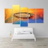 Boat Reflection Canvas Wall Art – 5 Panel Abstract Painting (CNVS-350)