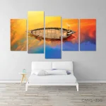 Boat Reflection Canvas Wall Art – 5 Panel Abstract Painting (CNVS-350)