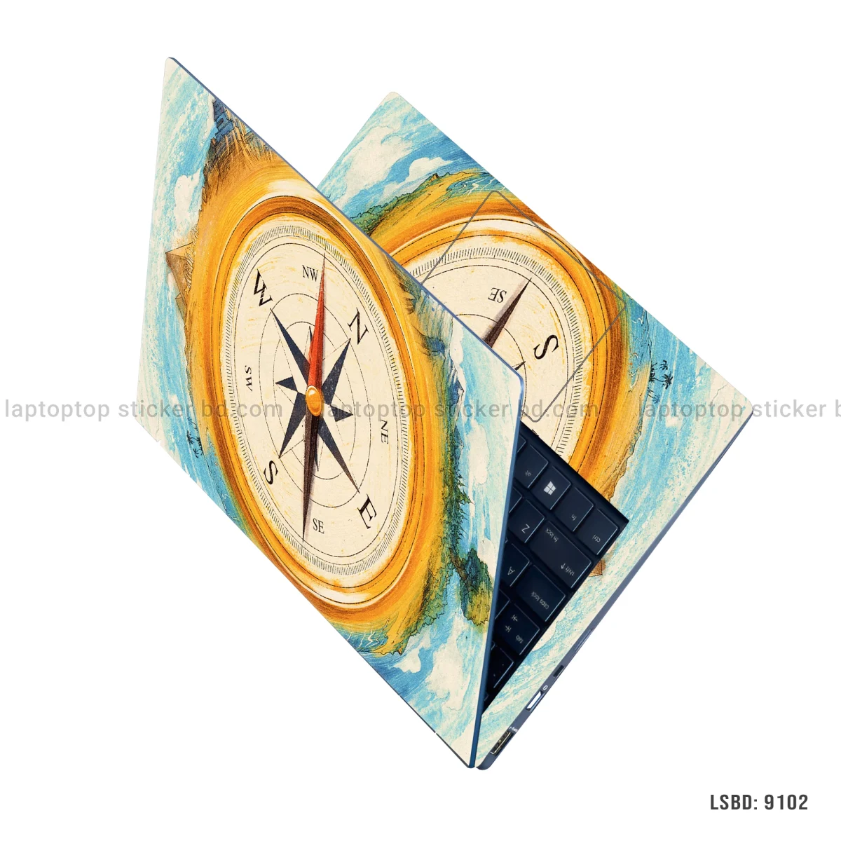 Vintage Compass Universal Laptop Sticker – Laptop Sticker BD