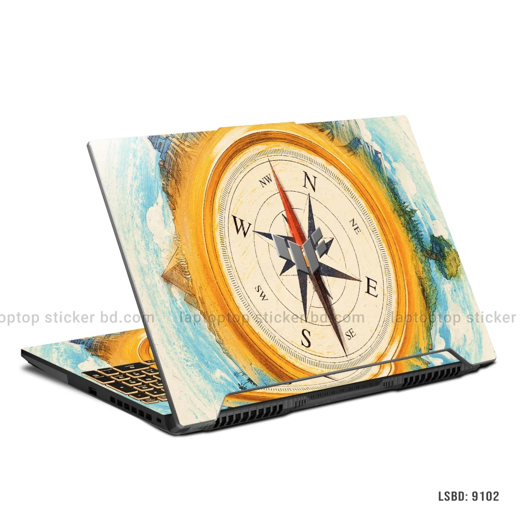 Vintage Compass Laptop Sticker for All Laptops