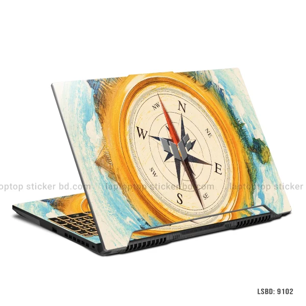 Vintage Compass Laptop Sticker for All Laptops