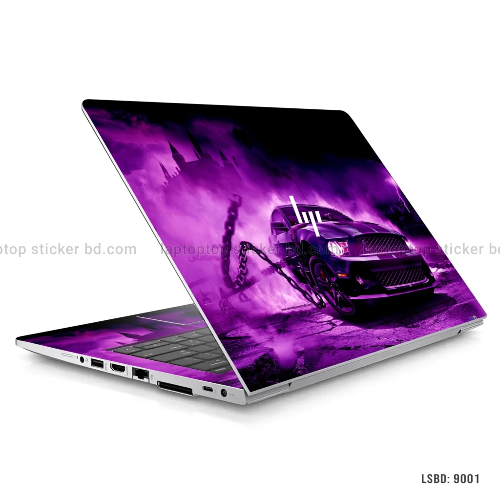 Purple BMW Supercar Precut Laptop Sticker