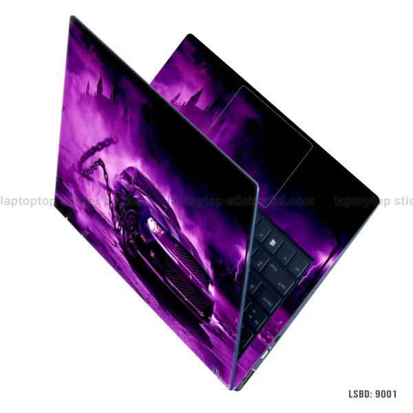 Purple BMW Supercar Precut Laptop Sticker