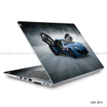 Blue W Motors Lykan HyperSport laptop sticker with gullwing doors design