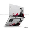 Samurai warrior laptop sticker with dynamic red and black design
