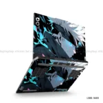Gojo Satoru laptop sticker with intense blue and black design for all laptop sizes