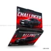 Dodge Challenger SRT laptop sticker with bold black and red design