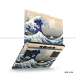 The Great Wave laptop sticker with classic Japanese art design