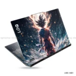 Goku Super Saiyan laptop sticker featuring intense energy and battle-ready design