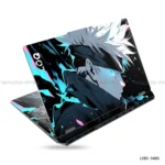 Gojo Satoru laptop sticker with intense blue and black design for all laptop sizes