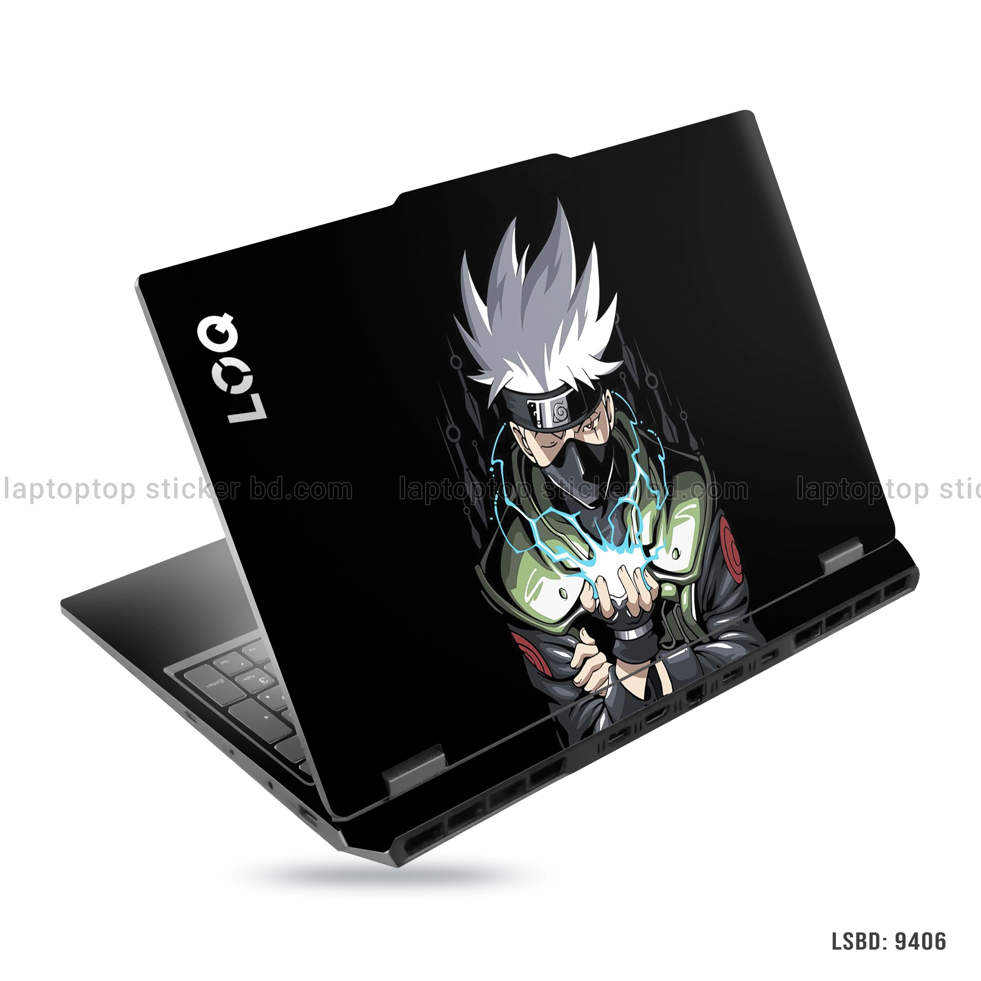 Kakashi Hatake laptop sticker with dynamic design featuring Kakashi from Naruto for all laptop sizes