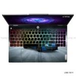 Blue W Motors Lykan HyperSport laptop sticker with gullwing doors design