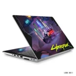 Cyberpunk 2077 gaming car laptop sticker with neon city design