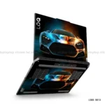 Zenvo ST1 hypercar laptop sticker with fiery and icy blue car design