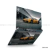 Lamborghini Huracan laptop sticker with bold orange color car