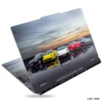 Luxury cars collection laptop sticker featuring sleek sports cars