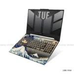 The Great Wave laptop sticker with classic Japanese art design