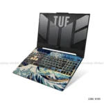 The Great Wave with Mount Fuji laptop sticker featuring iconic Japanese art design