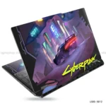 Cyberpunk 2077 gaming car laptop sticker with neon city design