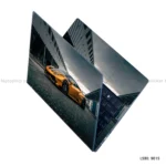 Lamborghini Huracan laptop sticker with bold orange color car