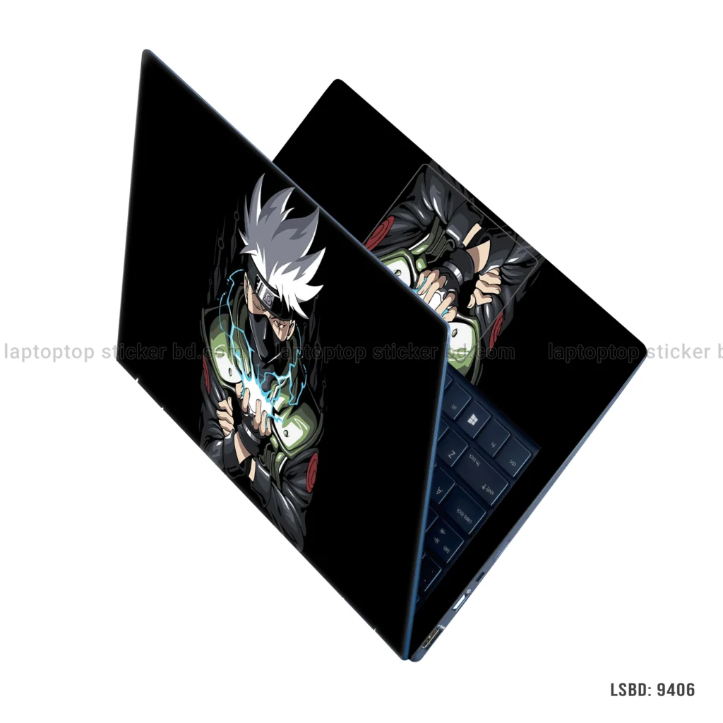 Kakashi Hatake laptop sticker with dynamic design featuring Kakashi from Naruto for all laptop sizes