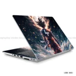 Goku Super Saiyan laptop sticker featuring intense energy and battle-ready design