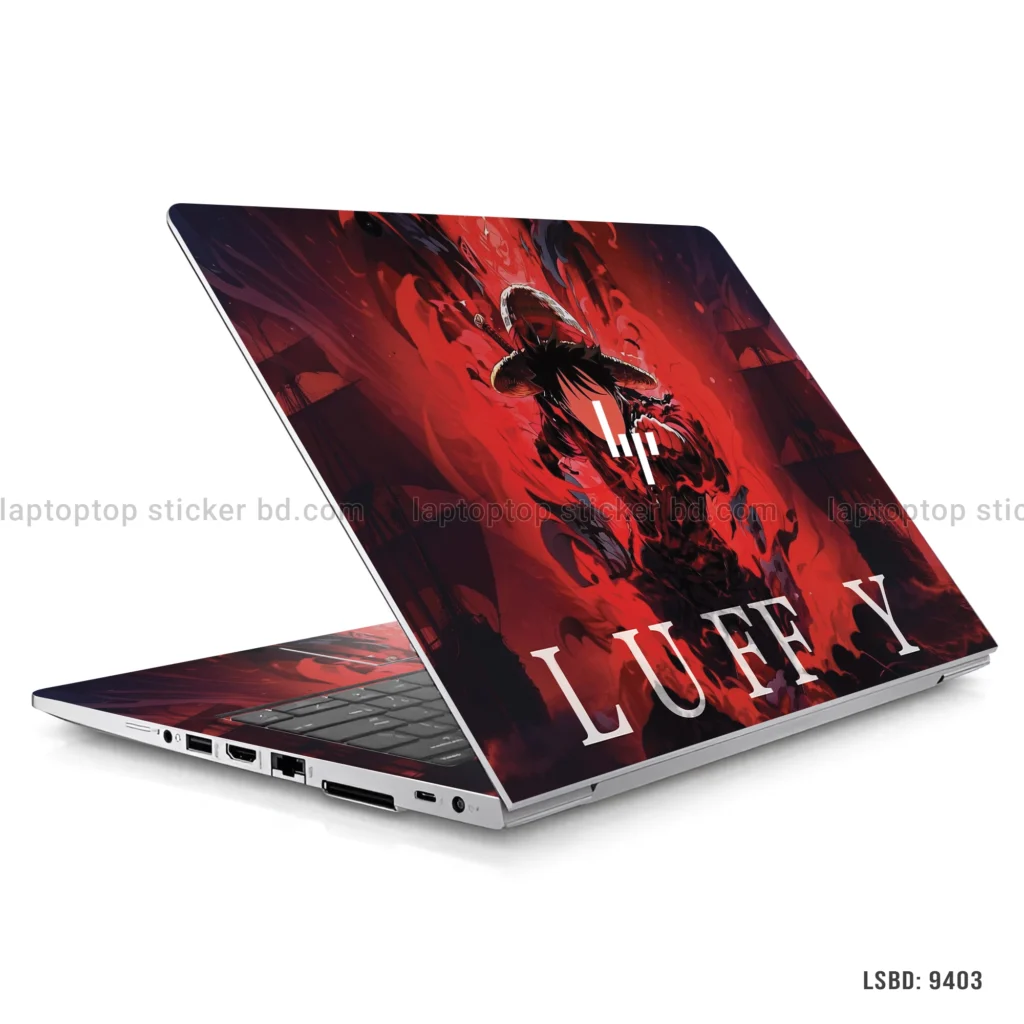 Monkey D. Luffy "Red King Luffy" from One Piece laptop sticker with fiery design