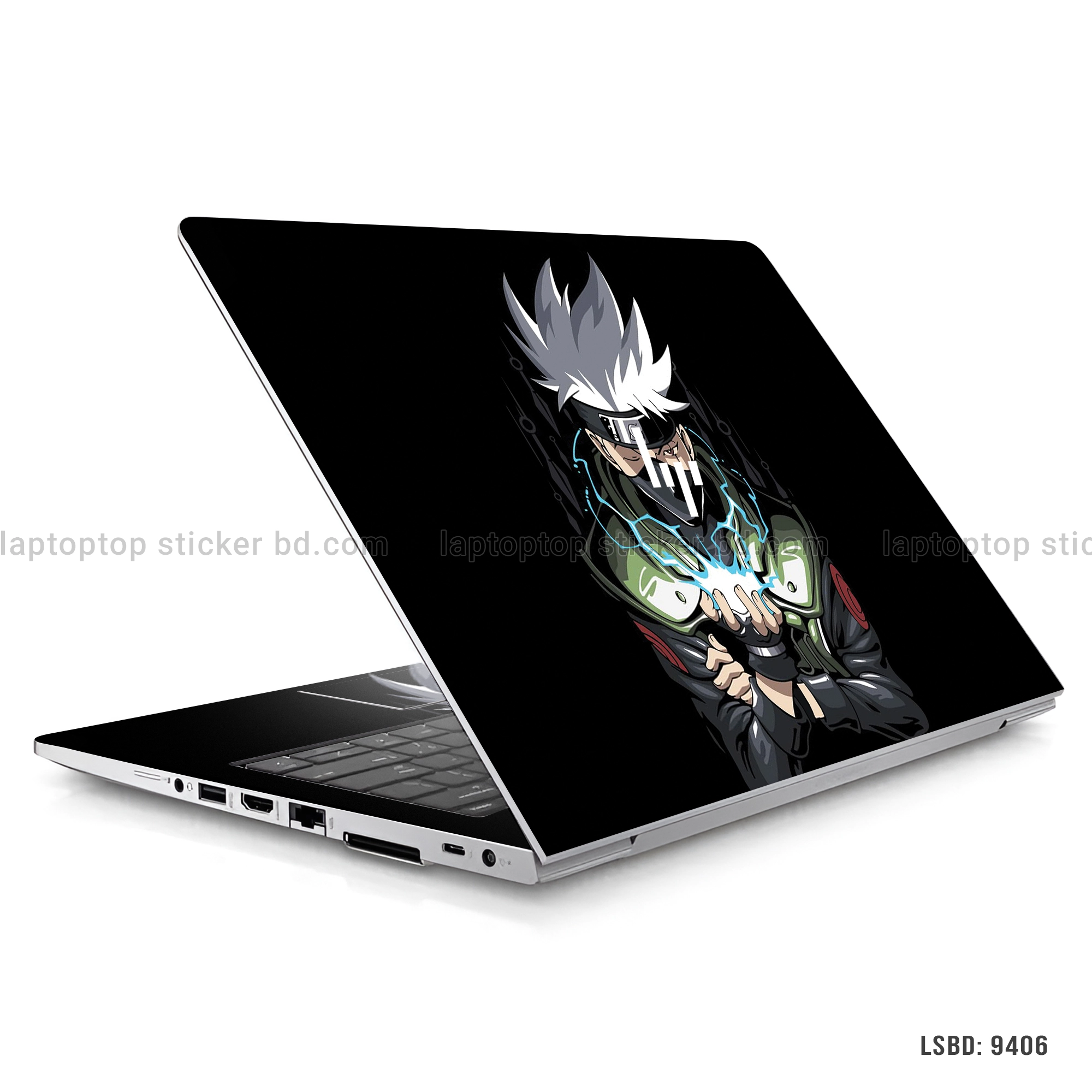 Kakashi Hatake laptop sticker with dynamic design featuring Kakashi from Naruto for all laptop sizes