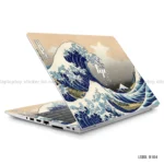 The Great Wave laptop sticker with classic Japanese art design