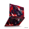 Mini Cooper GP laptop sticker with fiery red design and Union Jack flag