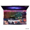 Mitsubishi car digital art laptop sticker with sunset design
