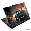 SUV car digital art laptop sticker with a vibrant green SUV design
