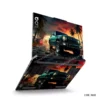 SUV car digital art laptop sticker with a vibrant green SUV design