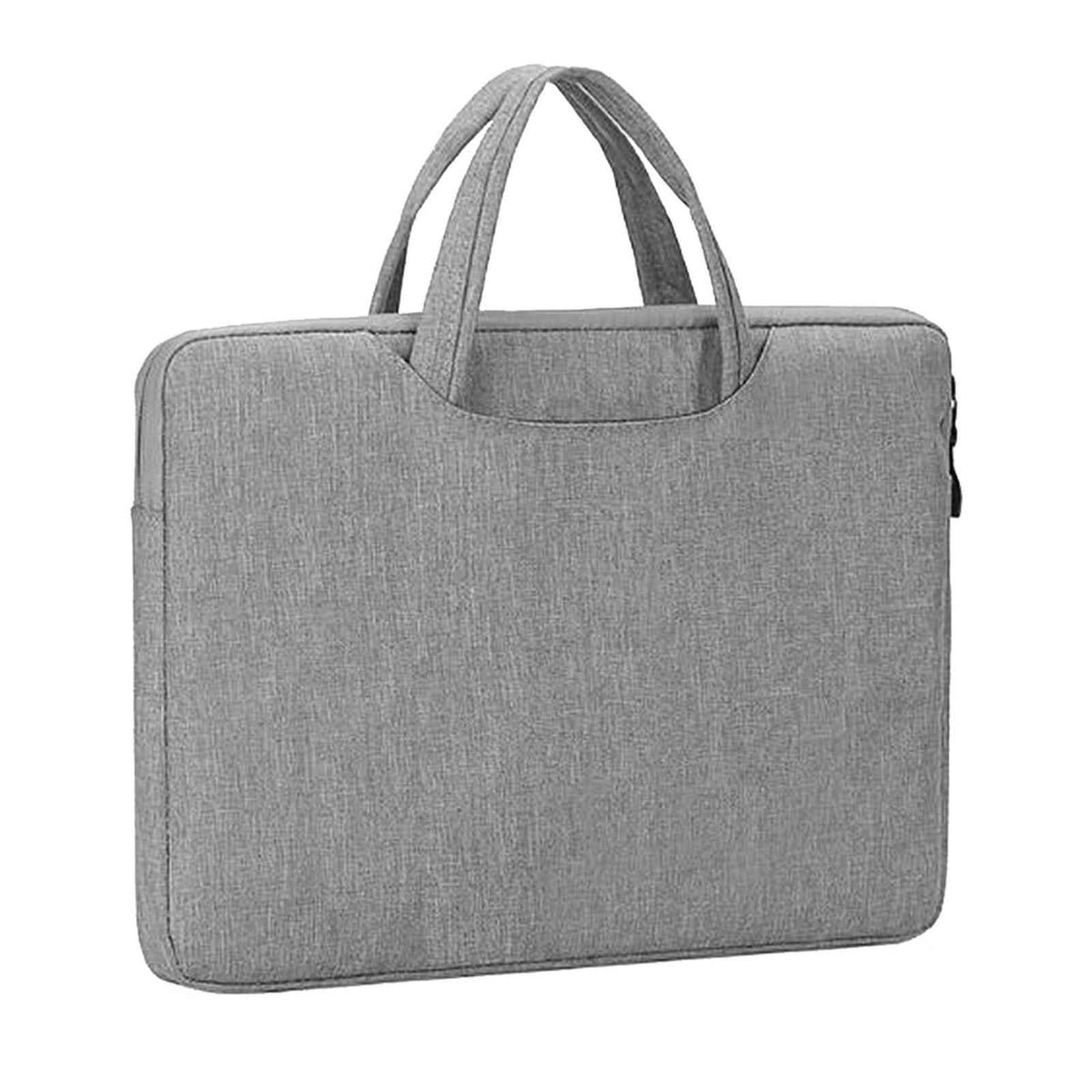 Stylish grey laptop bag with handle for secure and easy laptop transport