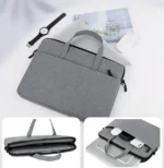 Stylish grey laptop bag with handle for secure and easy laptop transport