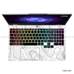 Abstract black and white line art laptop sticker for all laptop sizes