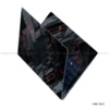 Geometric abstract laptop sticker with red and black design for all laptop sizes