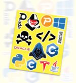 Developer tech sticker pack for laptop and gadgets