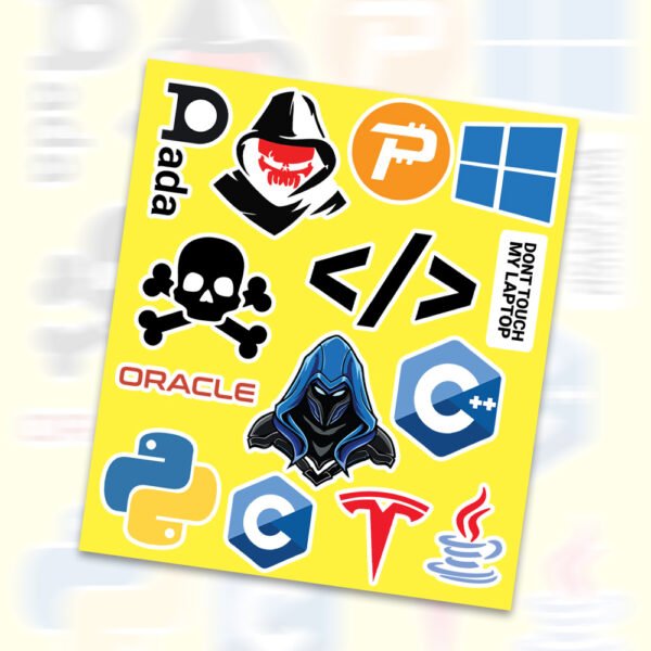 Developer tech sticker pack for laptop and gadgets