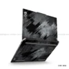 Abstract black and grey grunge laptop sticker for all laptop sizes