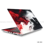 Abstract red and white laptop sticker for all laptop sizes